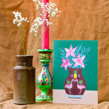 Load image into Gallery viewer, Flamingo Plant Pot Thank you Greetings Card
