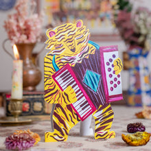 Load image into Gallery viewer, Rocking Tiger die-cut Greetings Card

