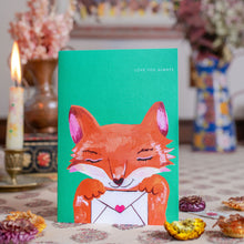 Load image into Gallery viewer, fox valentine's day card
