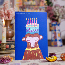 Load image into Gallery viewer, monkey cake card
