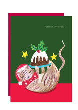 Load image into Gallery viewer, &#39;Cat and Christmas Pudding &#39; Christmas Greetings Card
