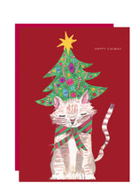 Load image into Gallery viewer, &#39;Cat and Christmas Tree&#39; Christmas Greetings Card
