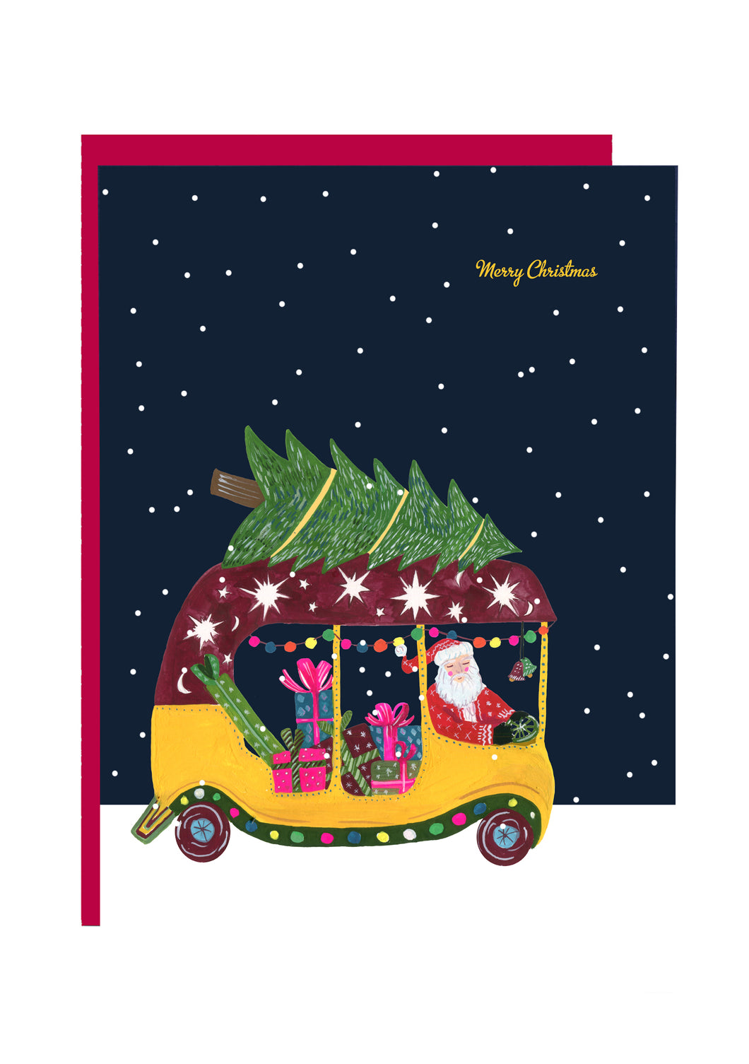 Santa And The Magical Tuk Tuk Ride Christmas Card