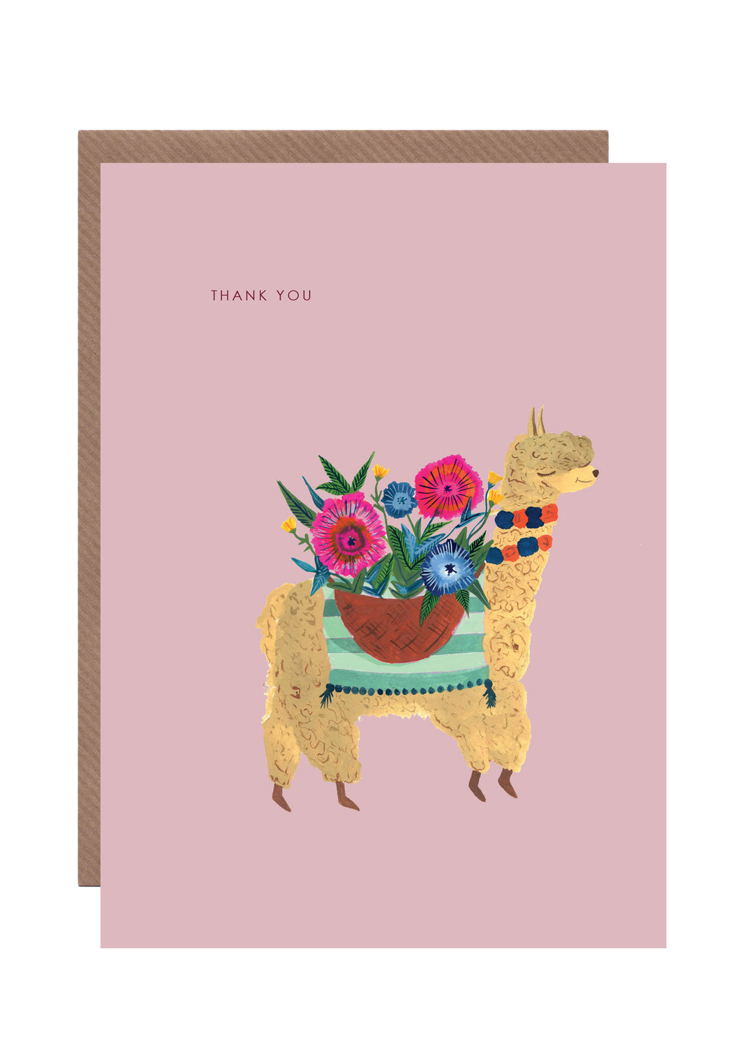 Alpaca Thank you Greetings Card