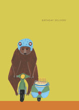 Load image into Gallery viewer, Bear on Bike birthday card

