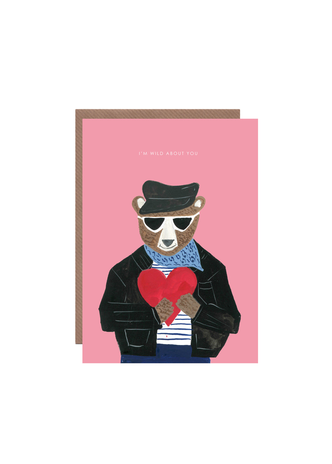 Bear With Heart greetings card