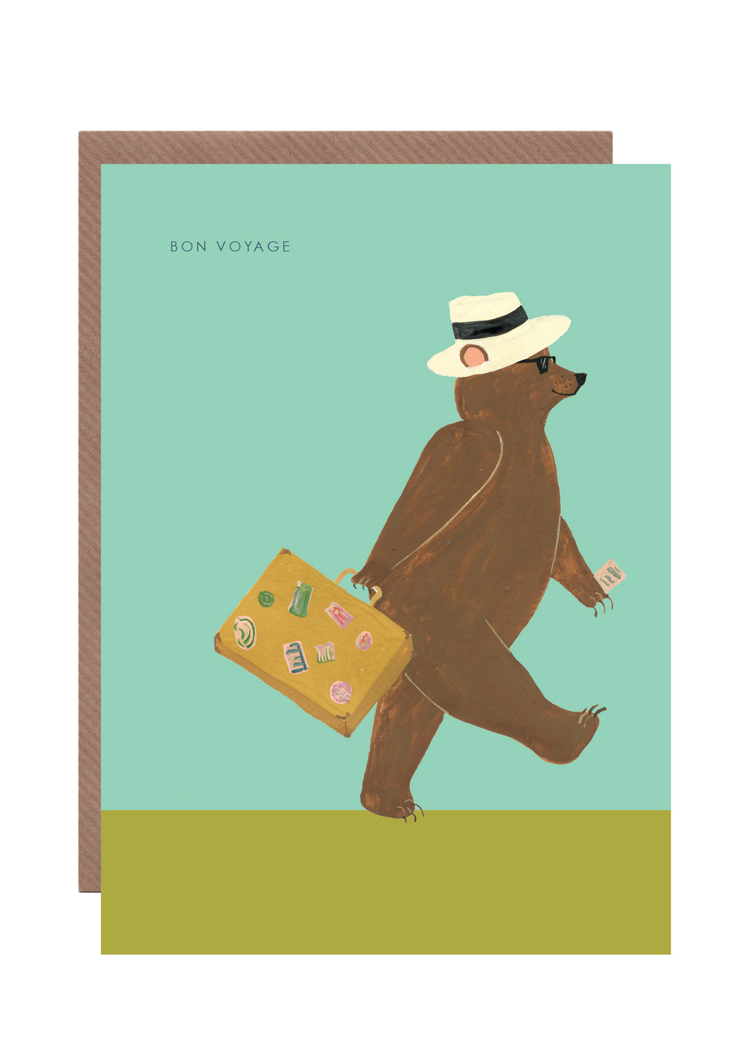 Bon Voyage Bear greetings card