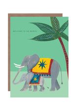 Load image into Gallery viewer, Elephant and Child New Baby Greetings Card
