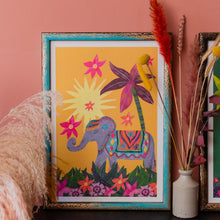 Load image into Gallery viewer, Flower Power Elephant A3 Print
