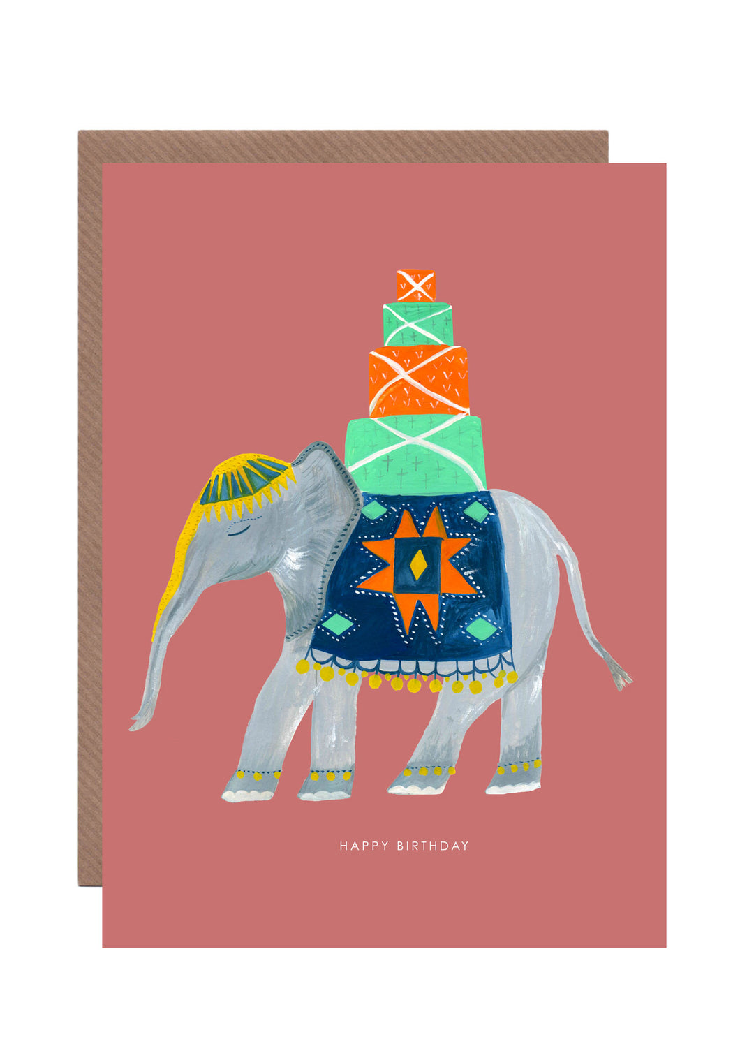 Elephant With Presents birthday card