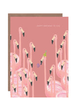 Load image into Gallery viewer, Flamingo Party Birthday Greetings Card
