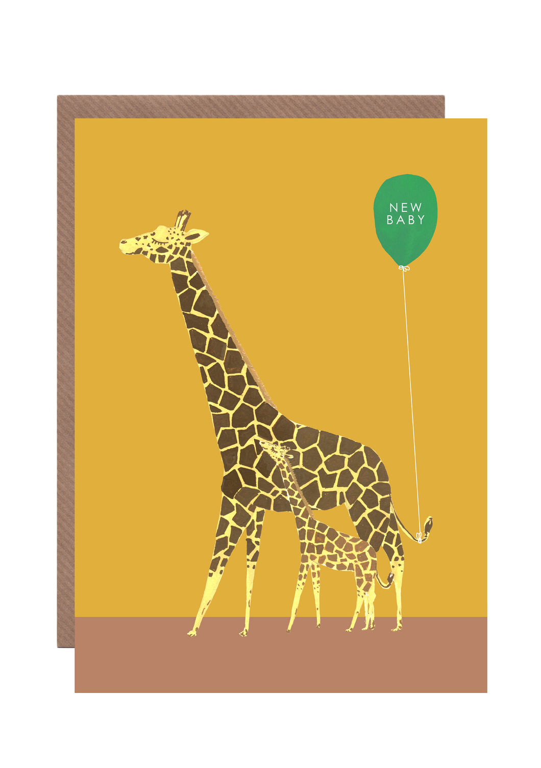 Giraffe an Child New Baby Card