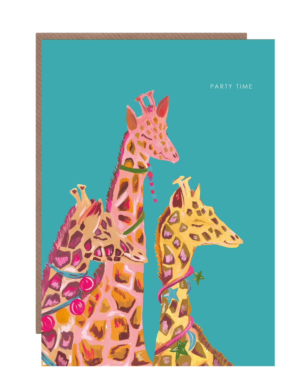 Giraffe Party Time Card