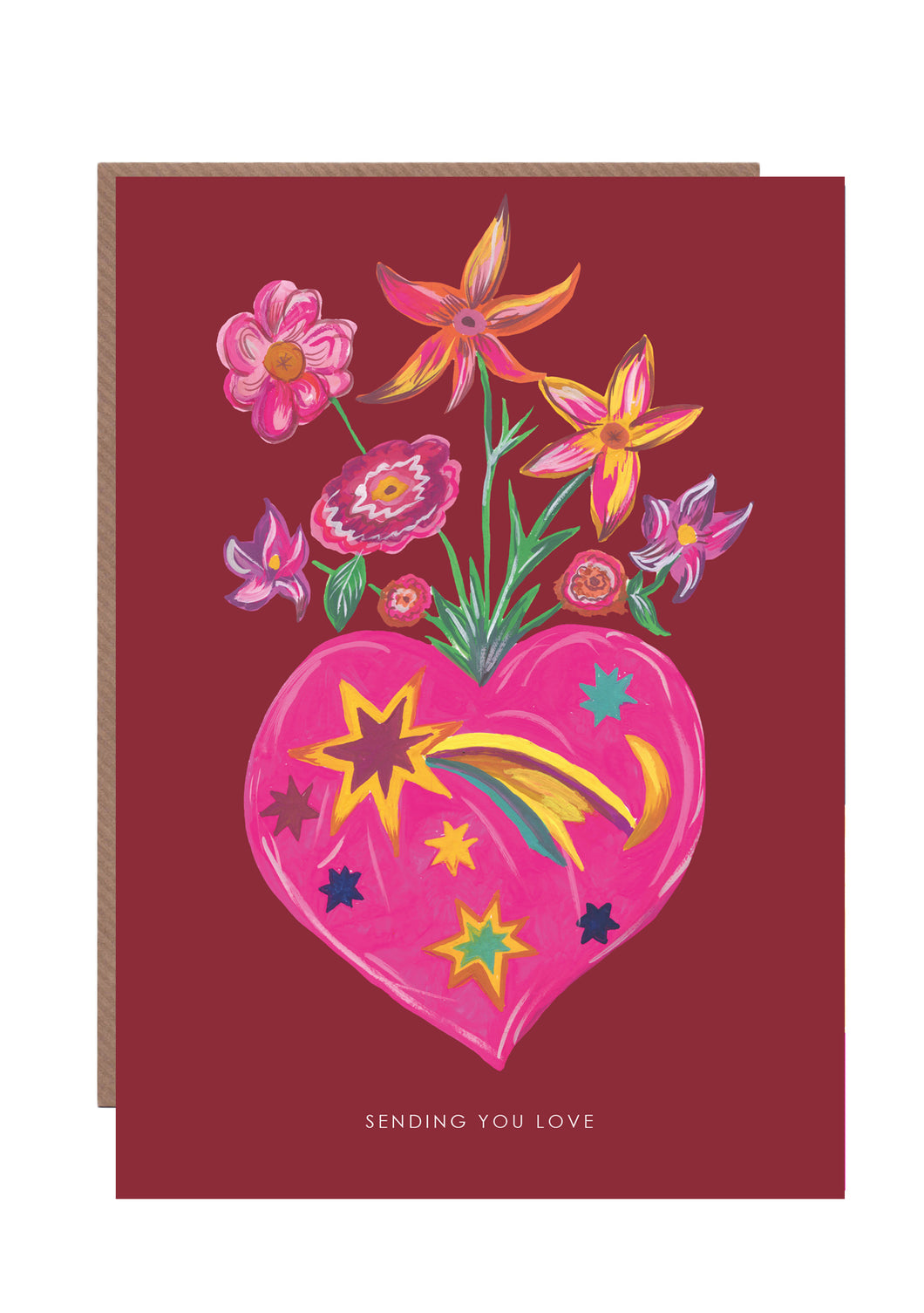 Heart Cosmic Vase Greetings Card