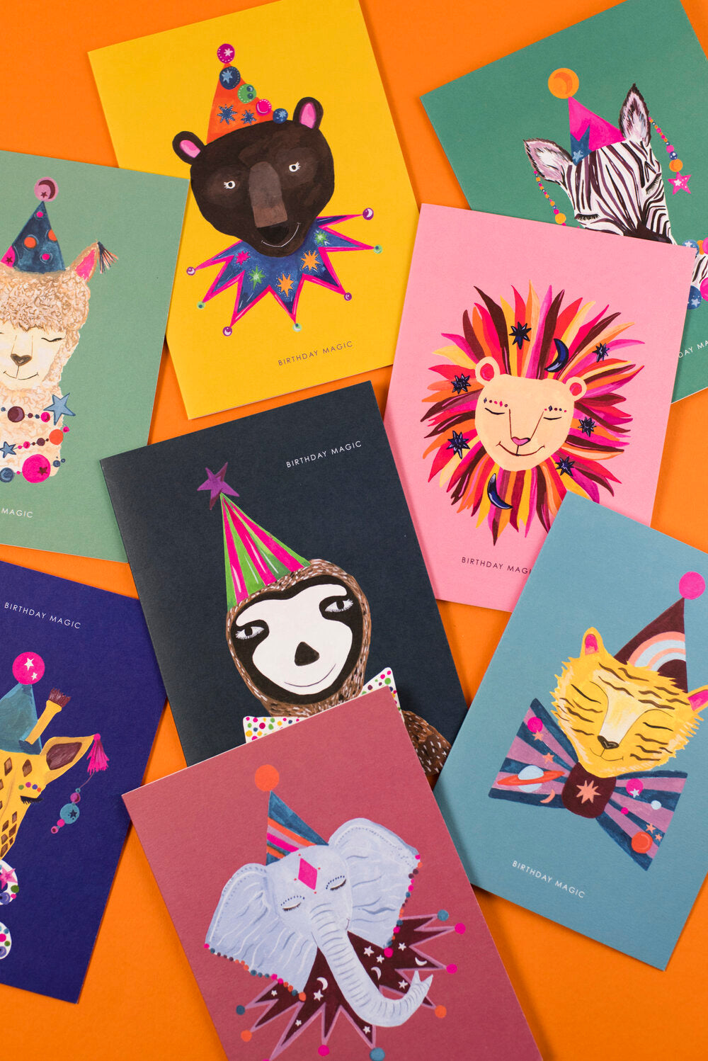 Magical Party Animals Birthday Bundle of 8 Greetings Cards
