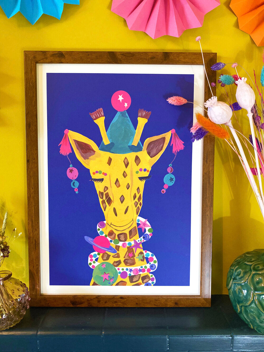 Magical Party Giraffe A3 Print