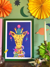 Load image into Gallery viewer, Magical Party Giraffe A3 Print
