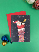 Load image into Gallery viewer, Santa In Chimney Christmas Card
