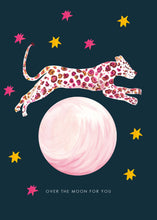 Load image into Gallery viewer, Leopard Over The Moon Greetings Card
