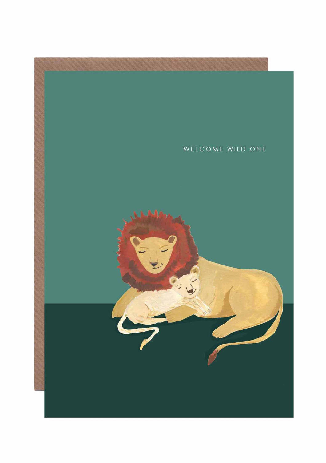 Lion and Cub New Baby Greetings Card