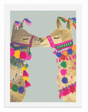 Load image into Gallery viewer, Decorative Llamas In Love A3 Print
