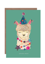 Load image into Gallery viewer, Magic Party Alpaca Birthday Greetings Card
