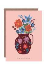 Load image into Gallery viewer, Wonderful Mum Flower Vase greetings card
