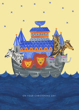 Load image into Gallery viewer, Noahs Ark christening card
