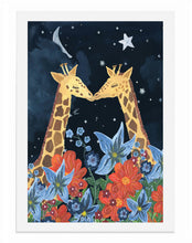 Load image into Gallery viewer, Giraffes In The Moonlight A3 Print
