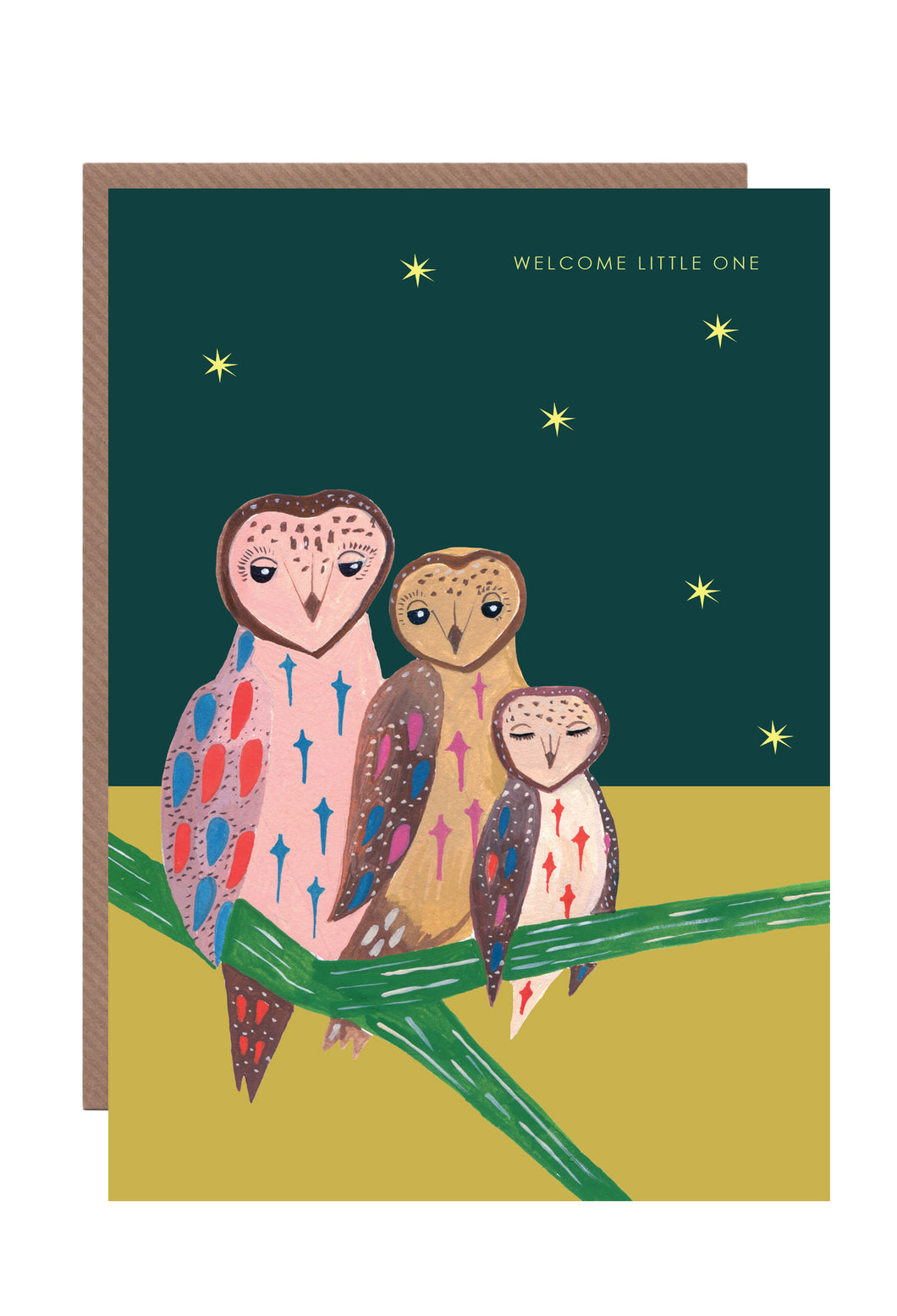 Owl Family New Baby Greetings Card