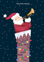 Load image into Gallery viewer, Santa In Chimney Christmas Card
