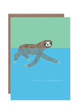 Load image into Gallery viewer, Sloth Swimming birthday card
