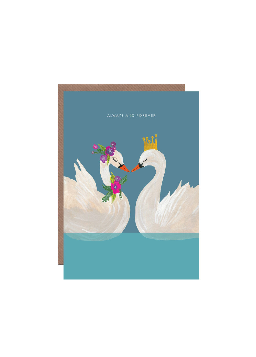 Swan Always and Forever greetings card
