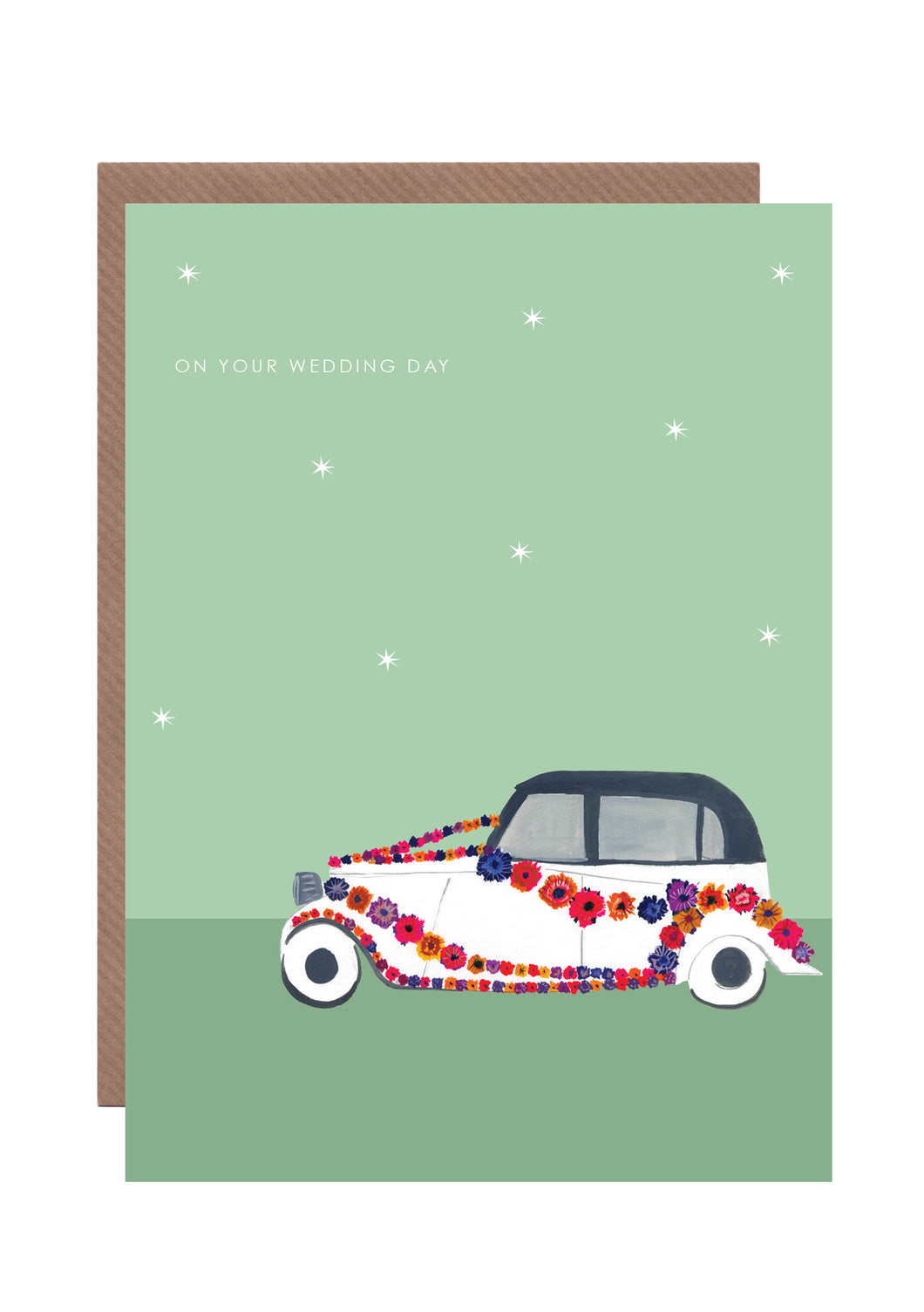 Wedding Flower Car greetings card