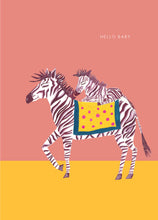Load image into Gallery viewer, Zebra and Foal New Baby Greetings Card

