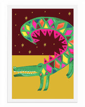 Load image into Gallery viewer, Carnival Decorative Crocodile A3 Art Print
