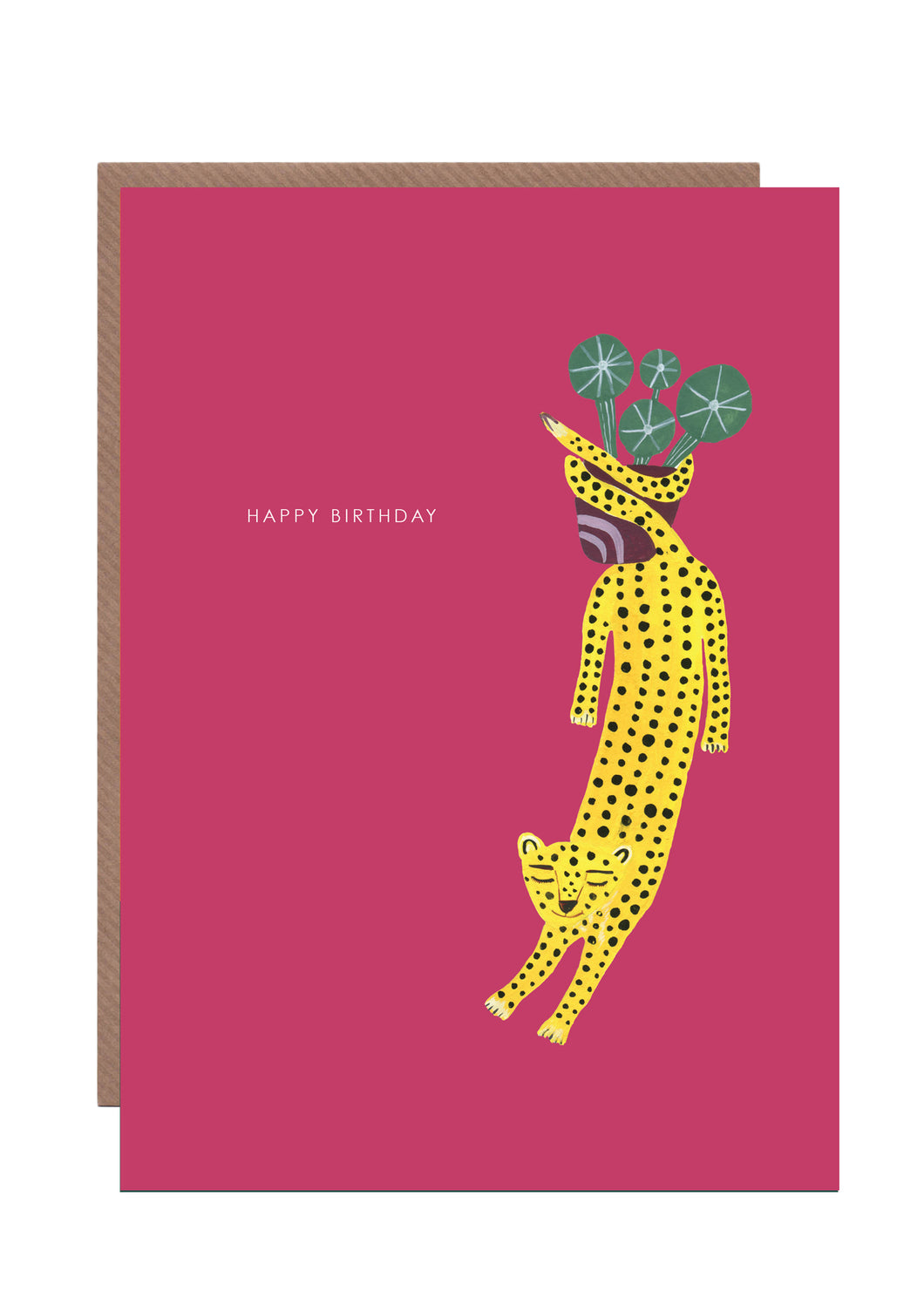Lying Leopard birthday card