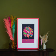 Load image into Gallery viewer, Carnival Beautiful Peacock A3 Art Print
