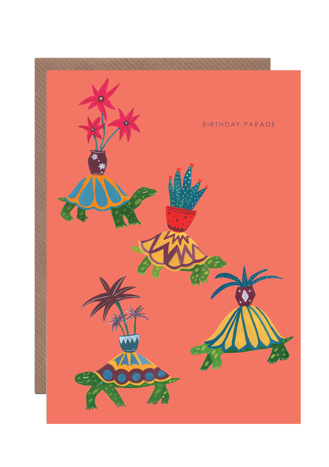 Tortoise Botanical Parade birthday card